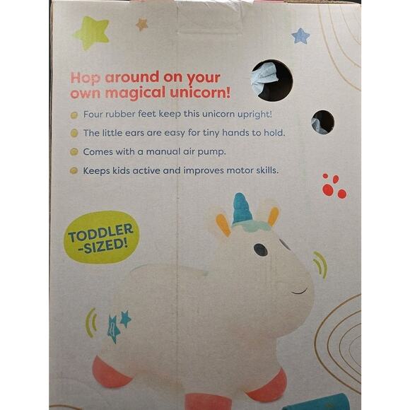 B Toys Ride On Toy Unicorn Hopper Bouncy Boing Pixie Air Pump Included (18m +) - Picture 3 of 4